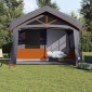 vidaXL Οικογενειακή Σκηνή Γκρι και Πορτοκαλί 620 x 322 x 240 εκ