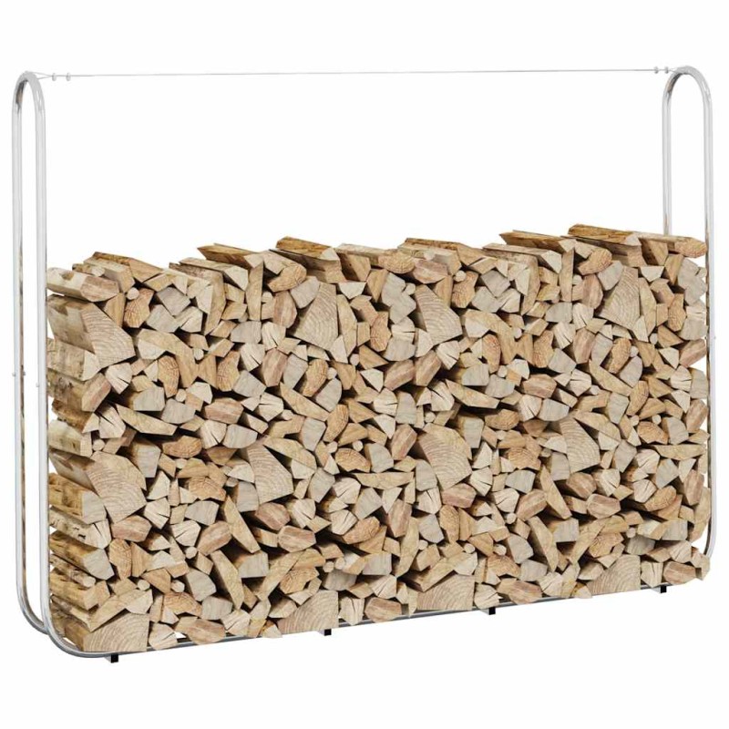 vidaXL Ράφι Καυσόξυλων 200x25x150 εκ. Γαλβανιζέ Ατσάλι