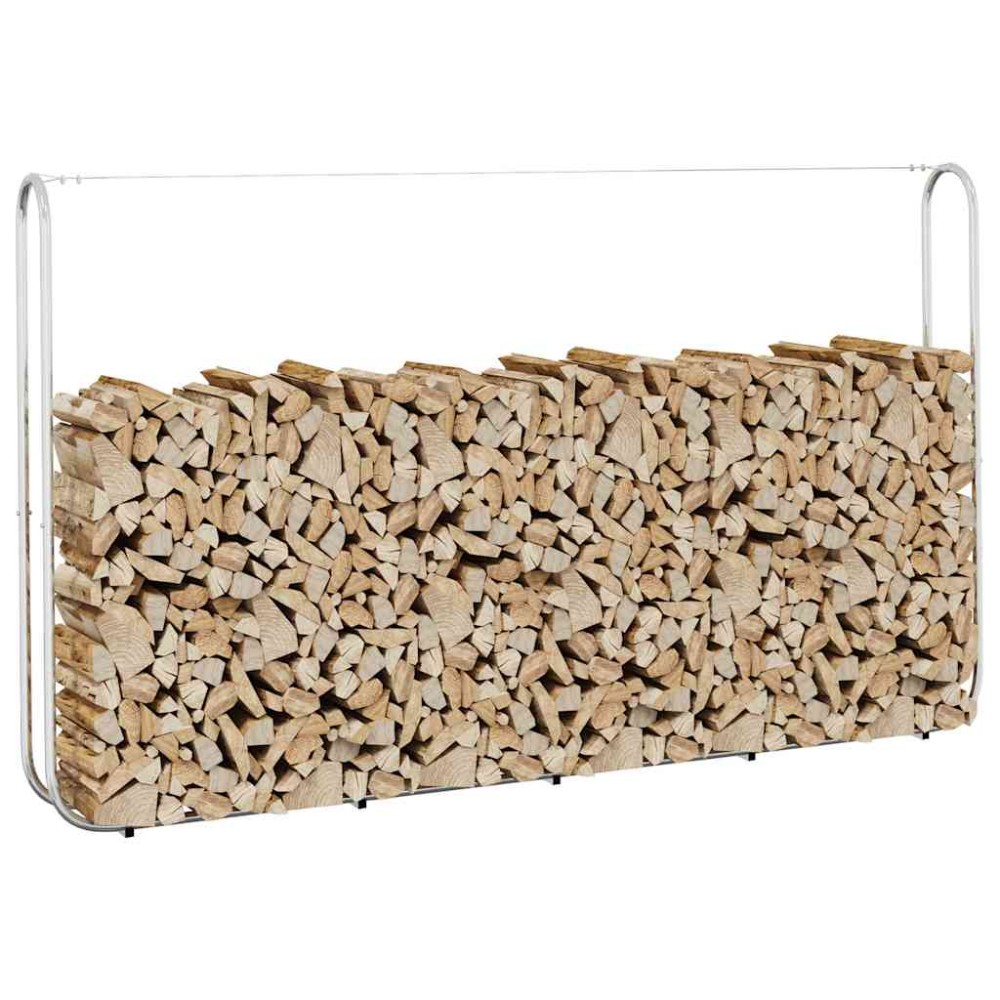vidaXL Ράφι Καυσόξυλων 250x25x150 εκ. Γαλβανιζέ Ατσάλι