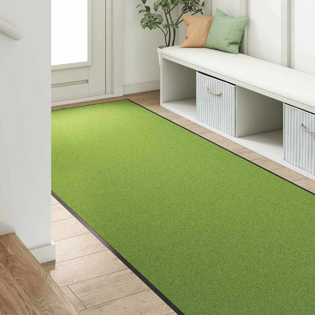 vidaXL Χαλάκι Εξώπορτας Πράσινο και Μαύρο 120 x 250 cm 100% Πολυαμίδιο