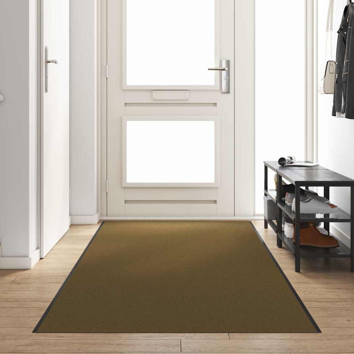 vidaXL Χαλάκι Εξώπορτας Καφέ και Μαύρο 120 x 350 εκ 100% Πολυαμίδιο