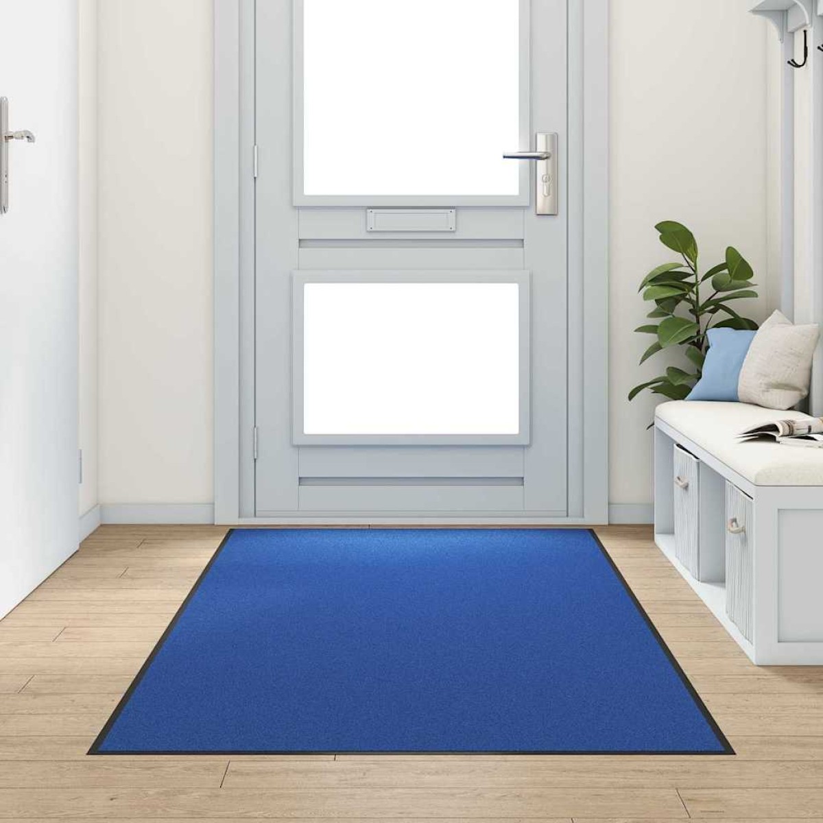 vidaXL Χαλάκι Εξώπορτας Μπλε και Μαύρο 120 x 250 cm 100% Πολυαμίδιο