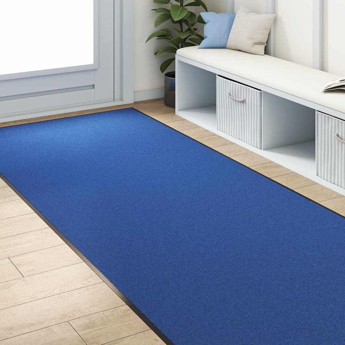 vidaXL Χαλάκι Εξώπορτας Μπλε και Μαύρο 120 x 250 cm 100% Πολυαμίδιο