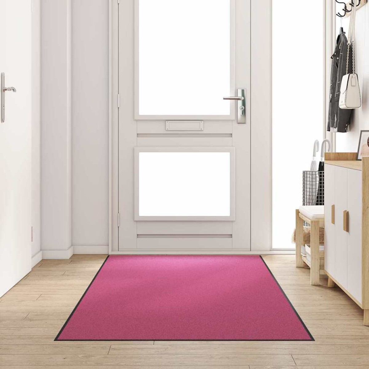vidaXL Χαλάκι Εξώπορτας Ροζ και Μαύρο 120 x 250 cm 100% Πολυαμίδιο