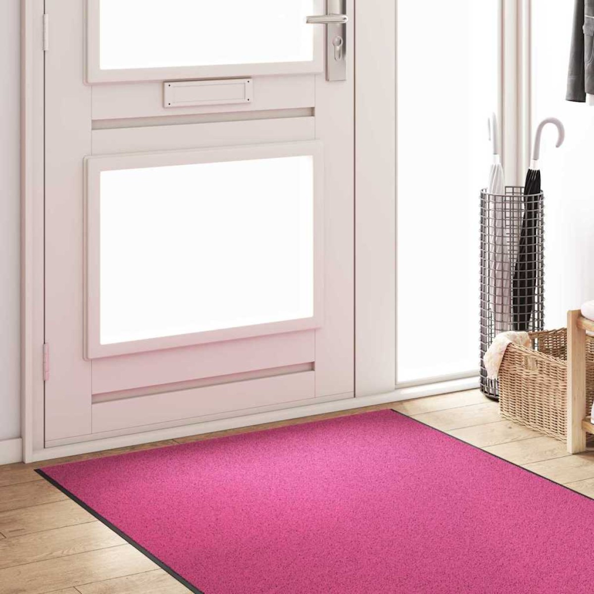 vidaXL Χαλάκι Εξώπορτας Ροζ και Μαύρο 120 x 400 cm 100% Πολυαμίδιο