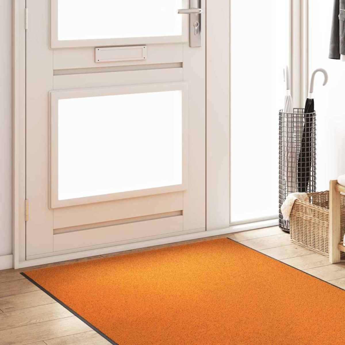 vidaXL Χαλάκι Εξώπορτας Πορτοκαλί και Μαύρο 120 x 350 εκ