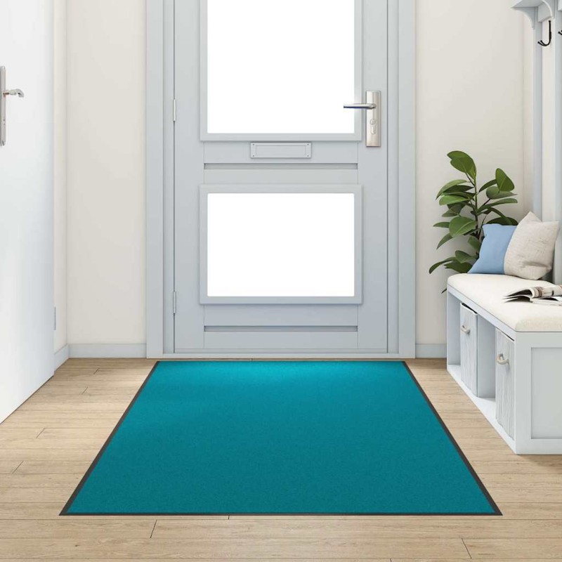 vidaXL Χαλάκι Εξώπορτας Κυανί και Μαύρο 120 x 300 cm 100% Πολυαμίδιο