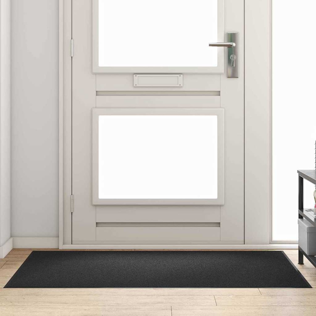 vidaXL Χαλάκι Εξώπορτας Μαύρο 90 x 150 cm 100% Πολυαμίδιο