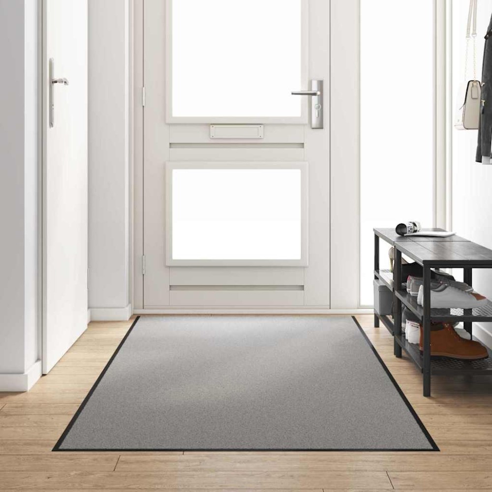 vidaXL Χαλάκι Εξώπορτας Γκρι και Μαύρο 120 x 300 cm 100% Πολυαμίδιο