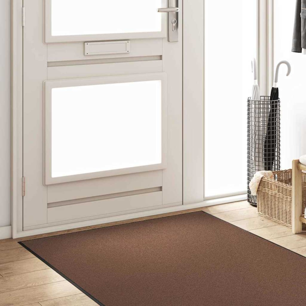 vidaXL Χαλάκι Εξώπορτας Καφέ και Μαύρο 120 x 400 cm 100% Πολυαμίδιο