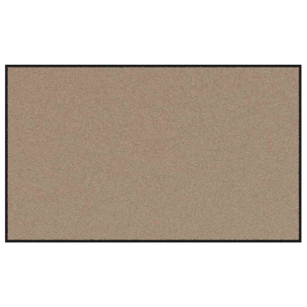 vidaXL Χαλάκι Εξώπορτας Μπεζ και Μαύρο 90 x 150 cm 100% Πολυαμίδιο