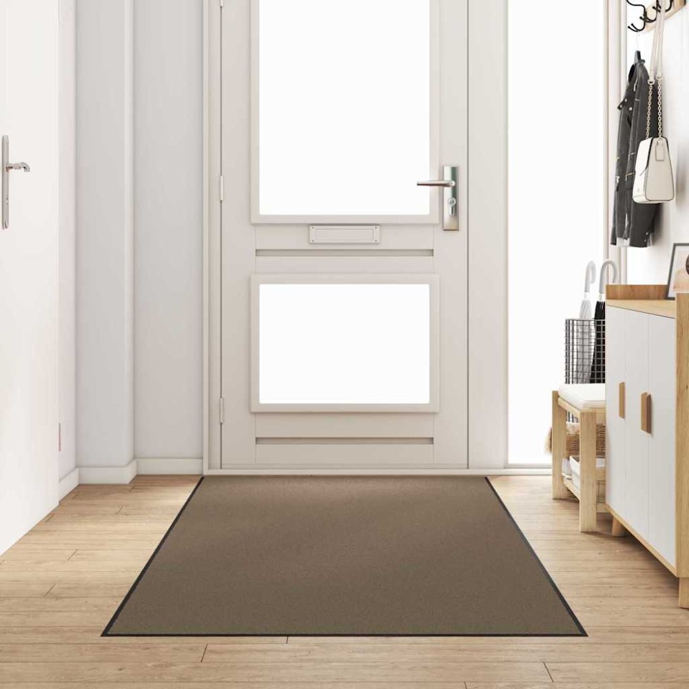 vidaXL Χαλάκι Εξώπορτας Μπεζ και Μαύρο 120 x 250 cm 100% Πολυαμίδιο