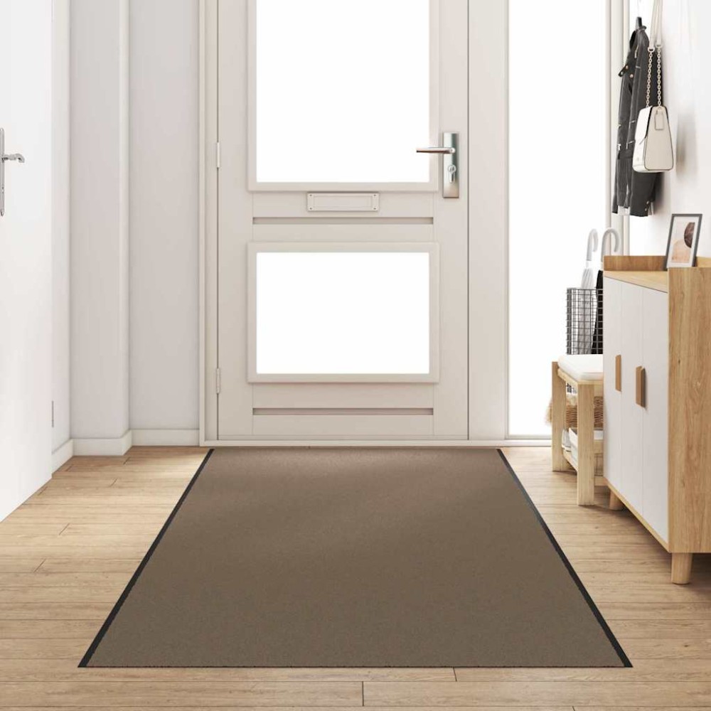 vidaXL Χαλάκι Εξώπορτας Μπεζ και Μαύρο 120 x 400 cm 100% Πολυαμίδιο