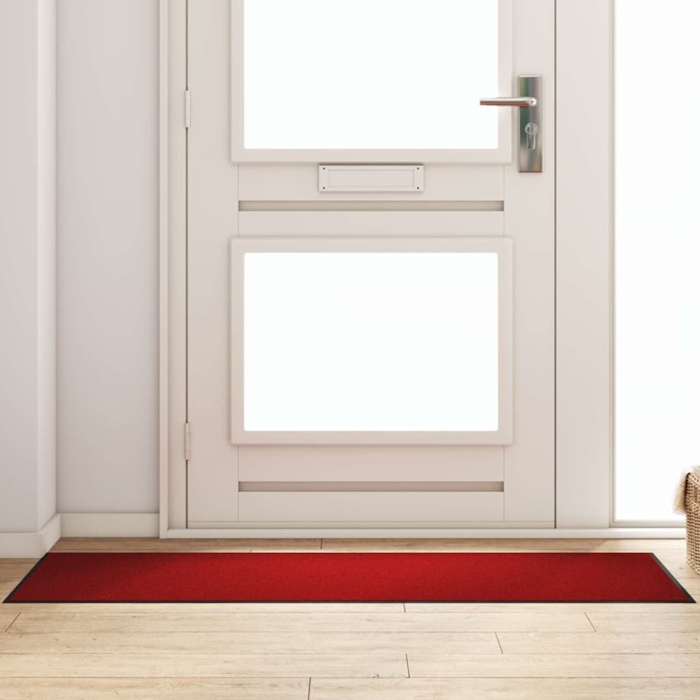 vidaXL Χαλάκι Εξώπορτας Κόκκινο και Μαύρο 60 x 180 cm 100% Πολυαμίδιο