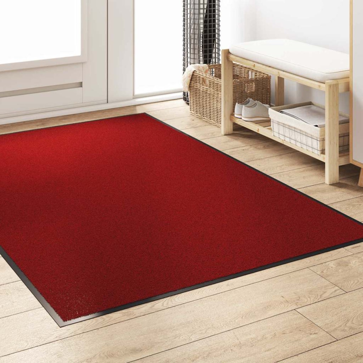vidaXL Χαλάκι Εξώπορτας Κόκκινο και Μαύρο 120 x 180 cm 100% Πολυαμίδιο