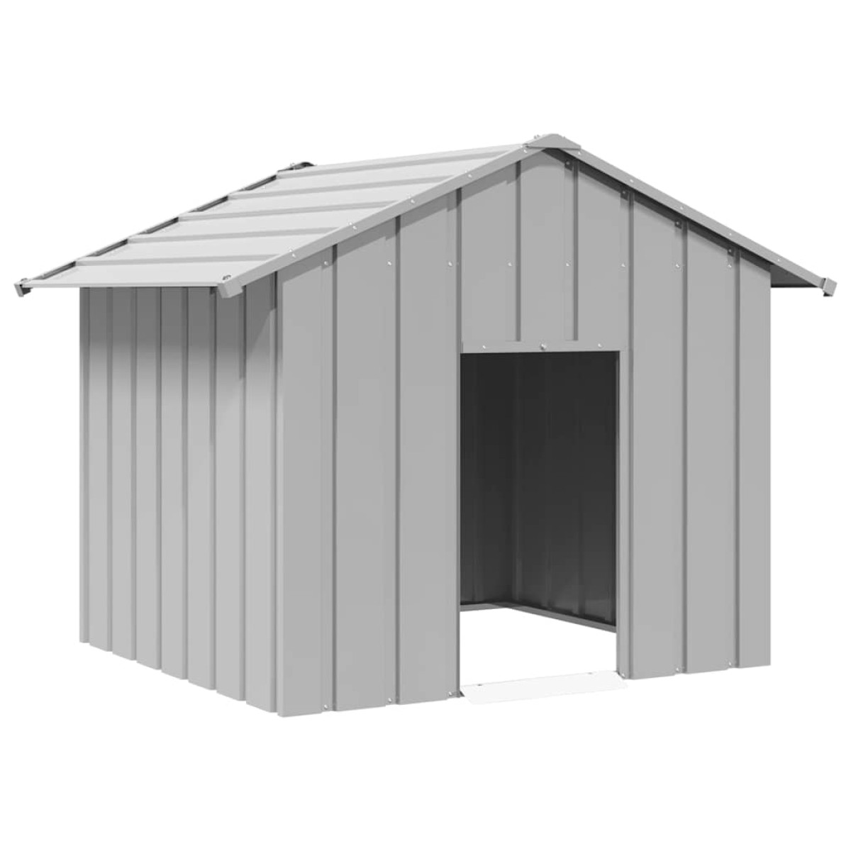 vidaXL Σπιτάκι σκύλου με οροφή 131x101x102 cm Γαλβανισμένος χάλυβας