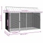 vidaXL Κλουβί Πουλιών με αποθήκευση Ανθρακί 227 x 112 x 141 εκ.