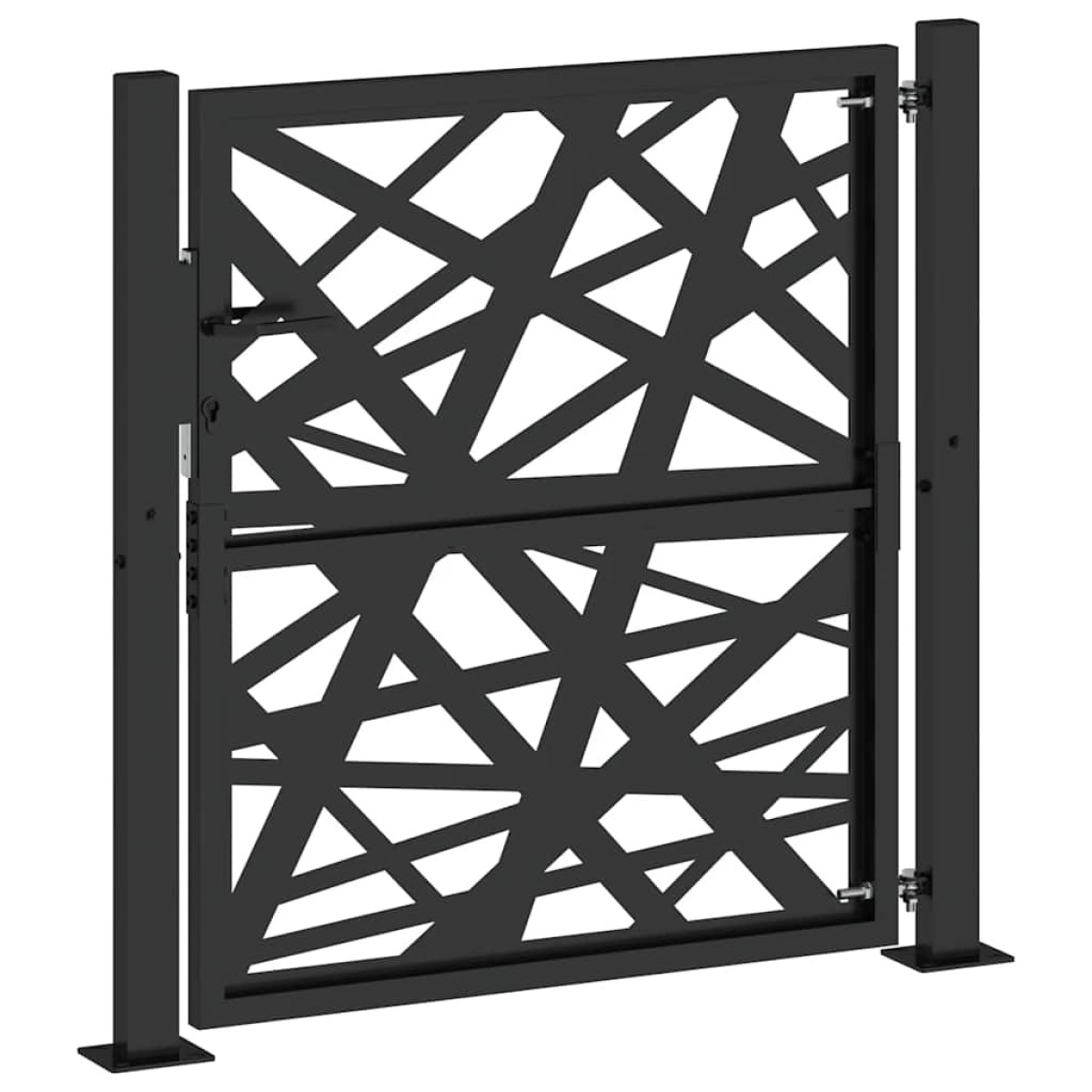 vidaXL Πόρτα Κήπου Μαύρη με Φωτιστικό Ατσάλι 100x100 εκ.