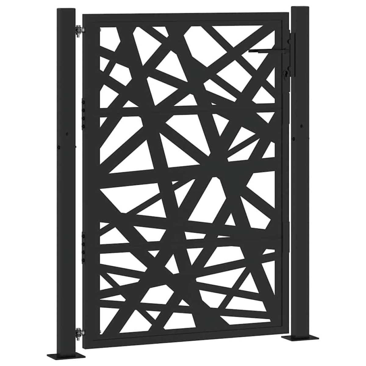 vidaXL Πόρτα Κήπου Μαύρη με Φωτιστικό Ατσάλι 100x125 εκ.