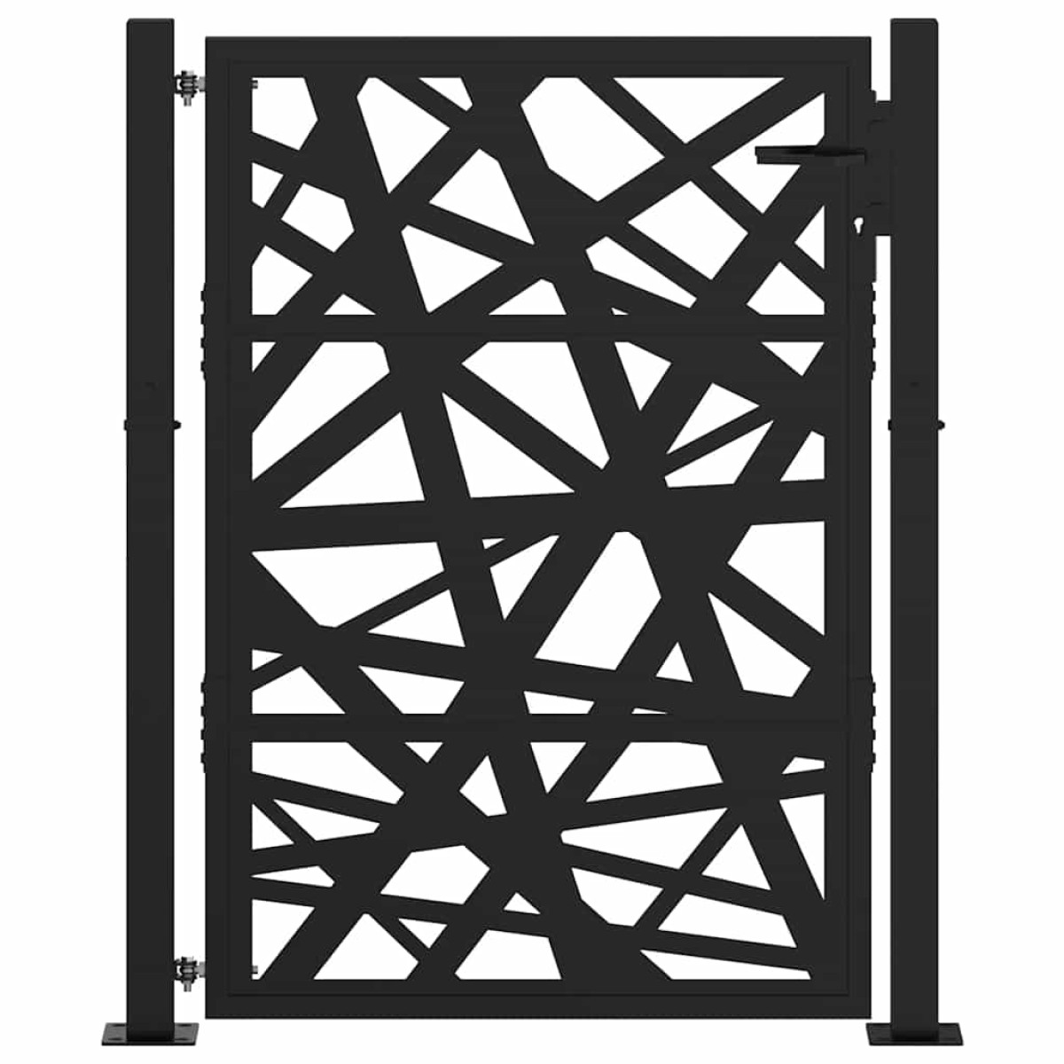 vidaXL Πόρτα Κήπου Μαύρη με Φωτιστικό Ατσάλι 100x125 εκ.