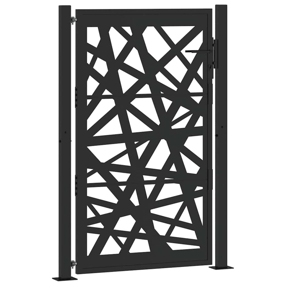 vidaXL Πόρτα Κήπου Μαύρη με Φωτιστικό Ατσάλι 100x150 εκ.