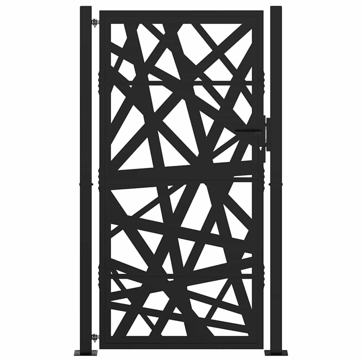 vidaXL Πόρτα Κήπου Μαύρη με Φωτιστικό Ατσάλι 100x175 εκ.