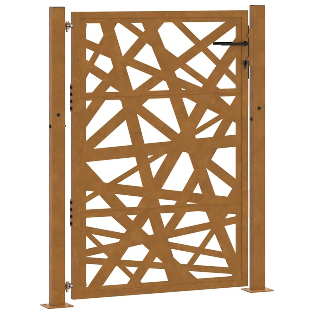 vidaXL Πόρτα Κήπου 100x125 εκ. από Ατσάλι με Ανθεκτικό στις Καιρικές Συνθήκες Φωτισμού