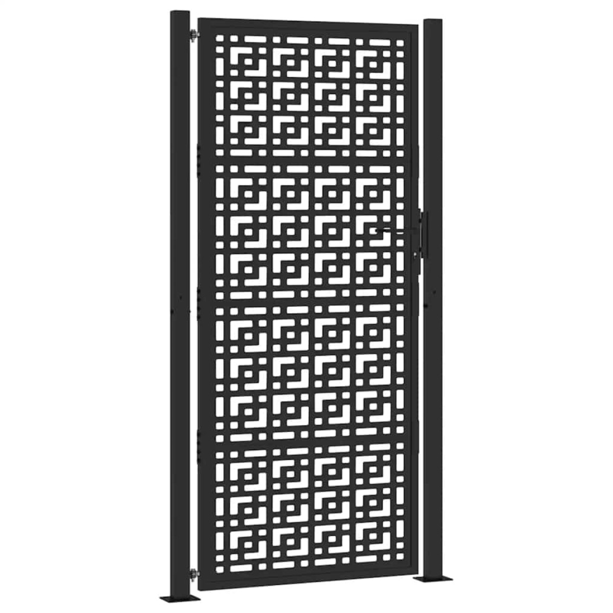 vidaXL Πόρτα Κήπου Μαύρη με Σταυρό από Ατσάλι 100x200 εκ.