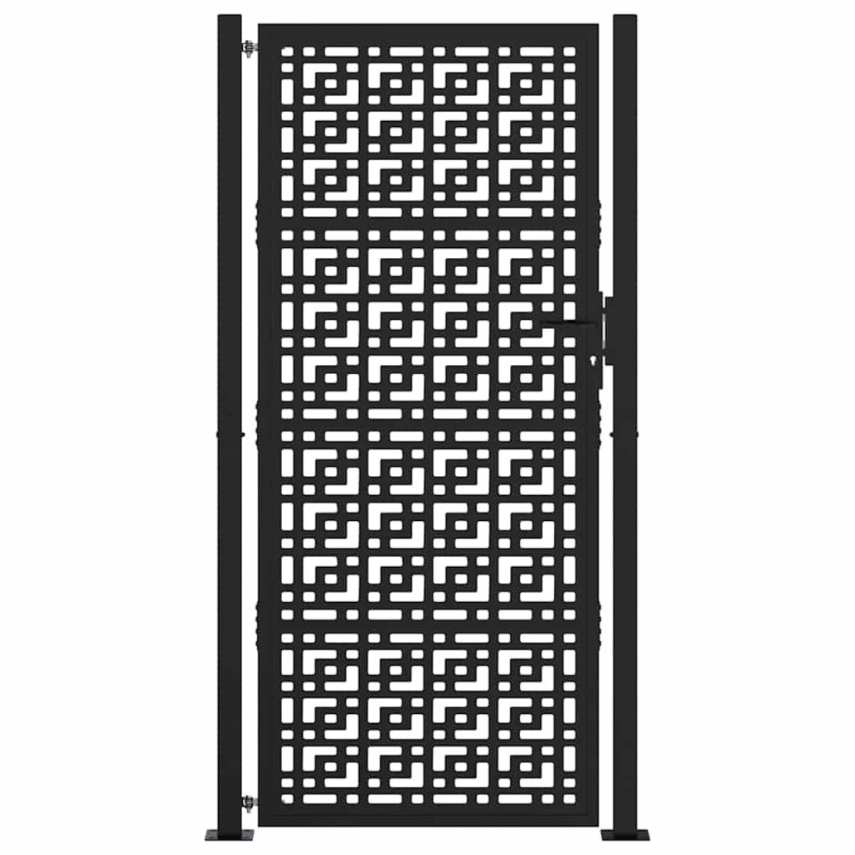 vidaXL Πόρτα Κήπου Μαύρη με Σταυρό από Ατσάλι 100x200 εκ.