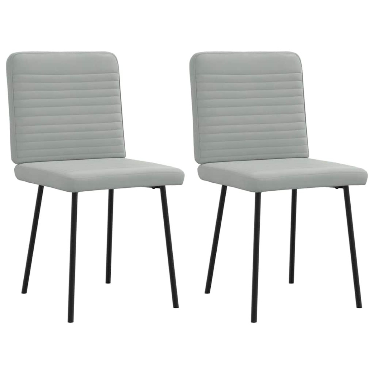 vidaXL Καρέκλες Τραπεζαρίας 2 τεμ. Ανοιχτό Γκρι Βελούδινες
