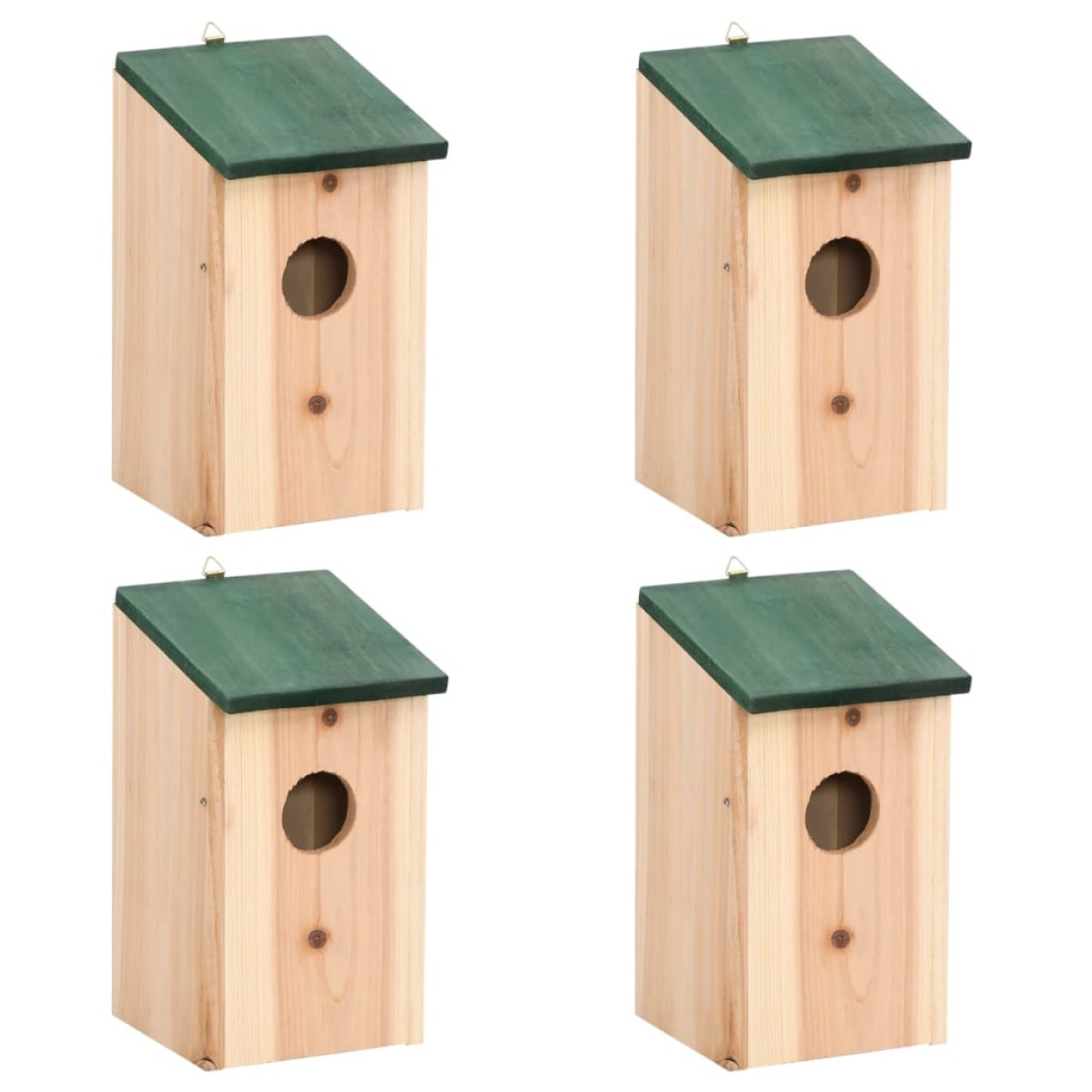 vidaXL Φωλιές Πουλιών 4 τεμ. 12 x 12 x 22 εκ. Ξύλινες