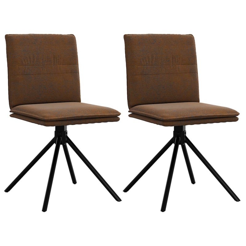 vidaXL Καρέκλα τραπεζαρίας καφέ δέρμα Faux Suede
