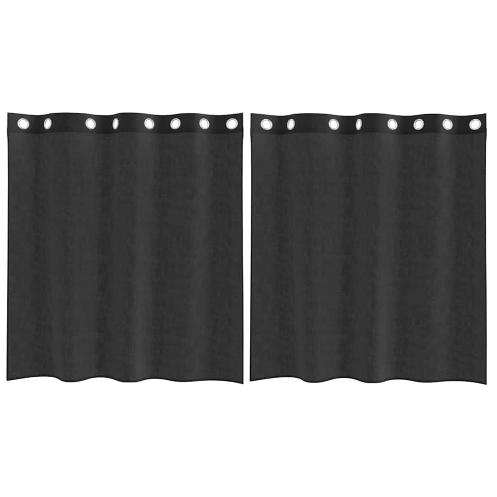 vidaXL Κουρτίνες Voile με ροδέλες 2 τεμάχια Μαύρο 140x140 εκ.