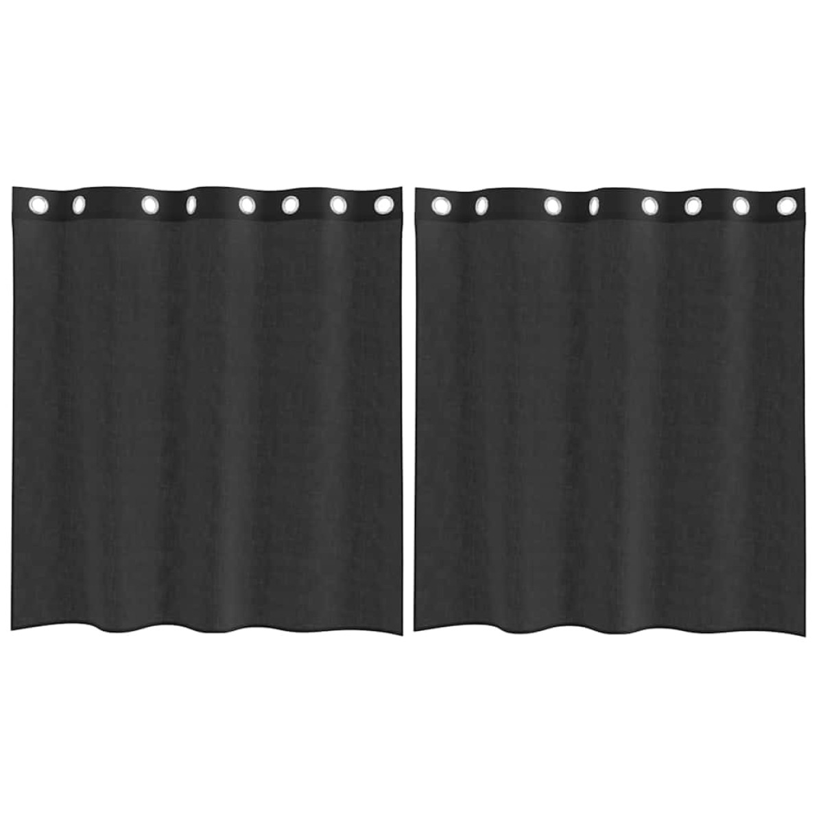vidaXL Κουρτίνες Voile με ροδέλες 2 τεμάχια Μαύρο 140x140 εκ.