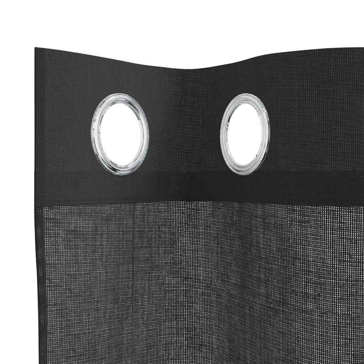 vidaXL Κουρτίνες Voile με ροδέλες 2 τεμάχια Μαύρο 140x175 εκ.