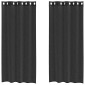 vidaXL Κουρτίνες Voile με ροδέλες 2 τεμάχια Μαύρο 140x245 εκ.