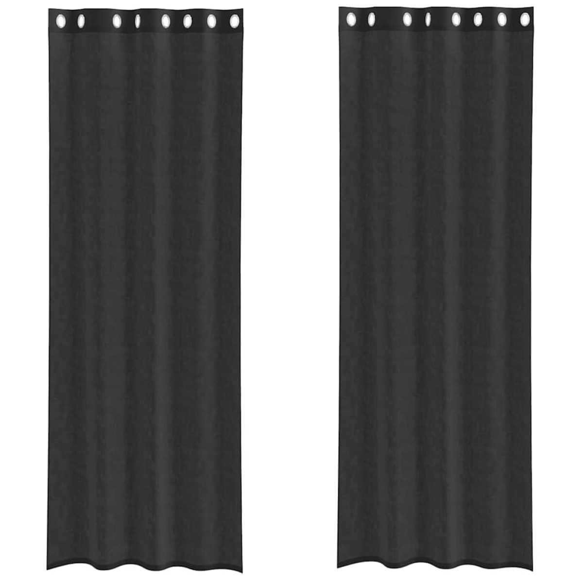 vidaXL Κουρτίνες Voile με ροδέλες 2 τεμάχια Μαύρο 140x260 εκ.
