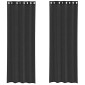 vidaXL Κουρτίνες Voile με ροδέλες 2 τεμάχια Μαύρο 140x260 εκ.
