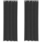 vidaXL Κουρτίνες Voile με ροδέλες 2 τεμάχια Μαύρο 140x300 εκ.