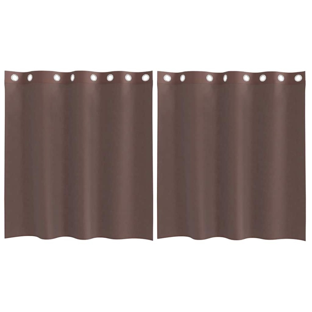 vidaXL Κουρτίνες Voile με ροδέλες 2 τεμάχια Καφέ 140x140 εκ.