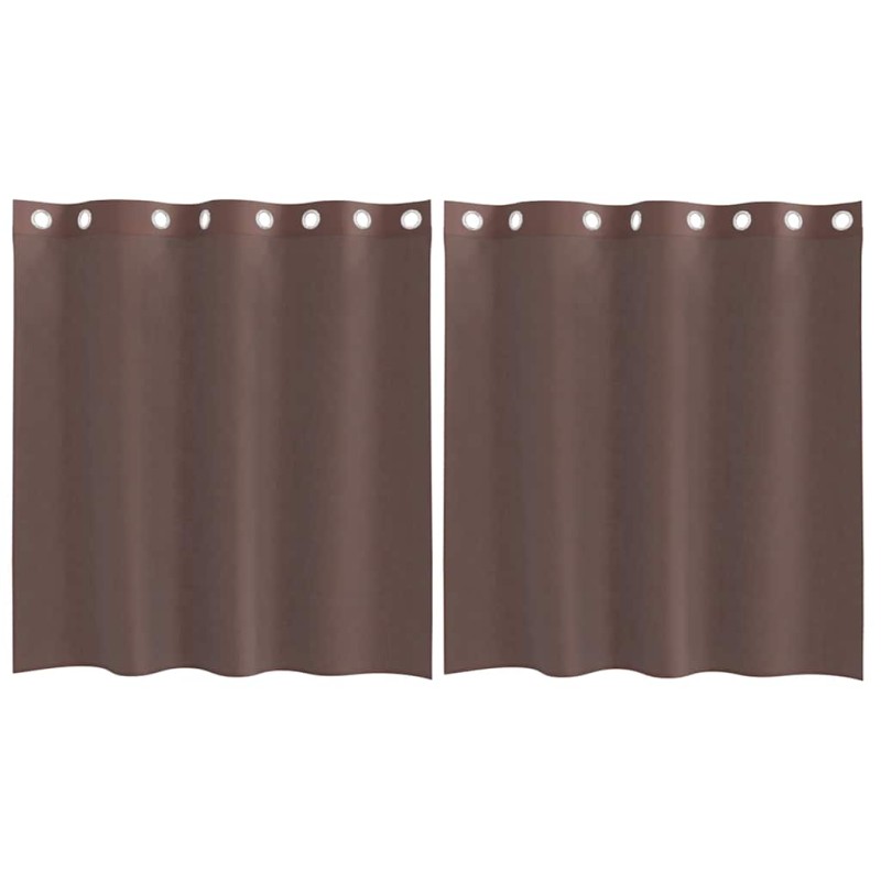 vidaXL Κουρτίνες Voile με ροδέλες 2 τεμάχια Καφέ 140x140 εκ.