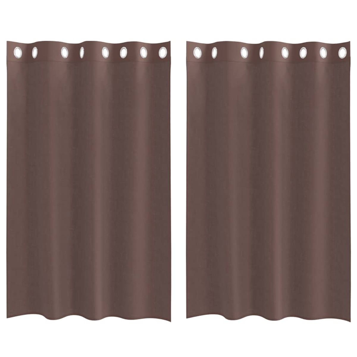 vidaXL Κουρτίνες Voile με ροδέλες 2 τεμάχια Καφέ 140x175 εκ.