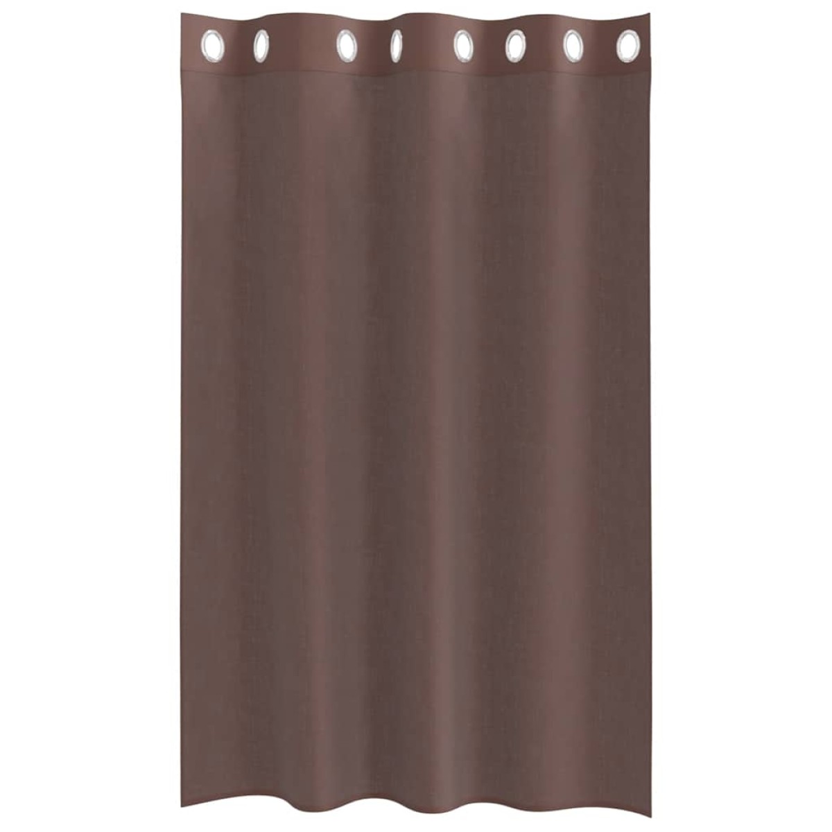 vidaXL Κουρτίνες Voile με ροδέλες 2 τεμάχια Καφέ 140x175 εκ.