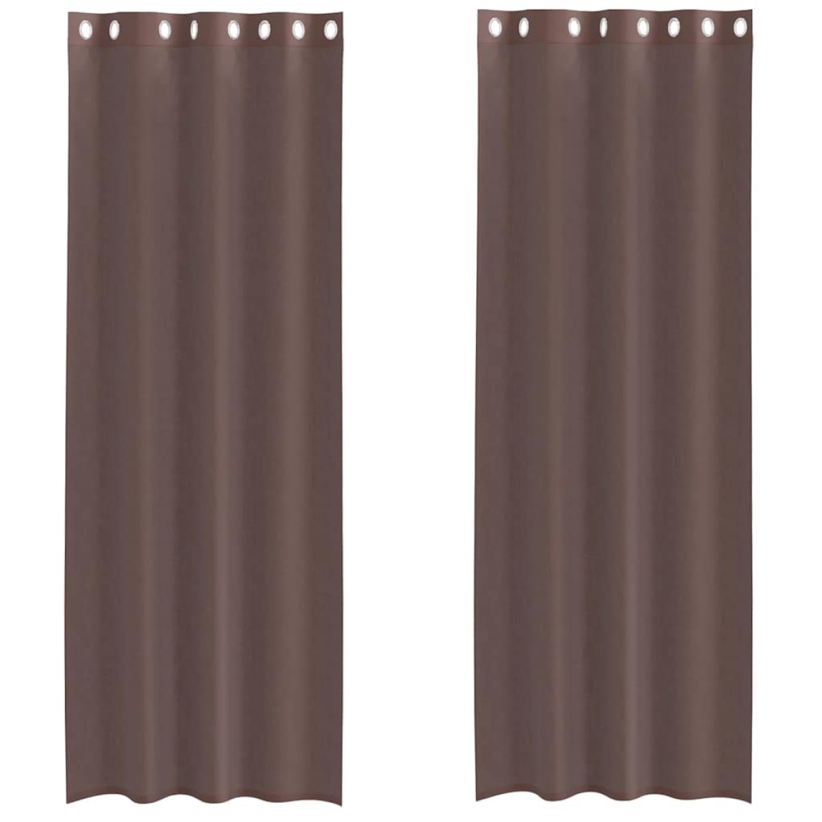 vidaXL Κουρτίνες Voile με ροδέλες 2 τεμάχια Καφέ 140x260 εκ.