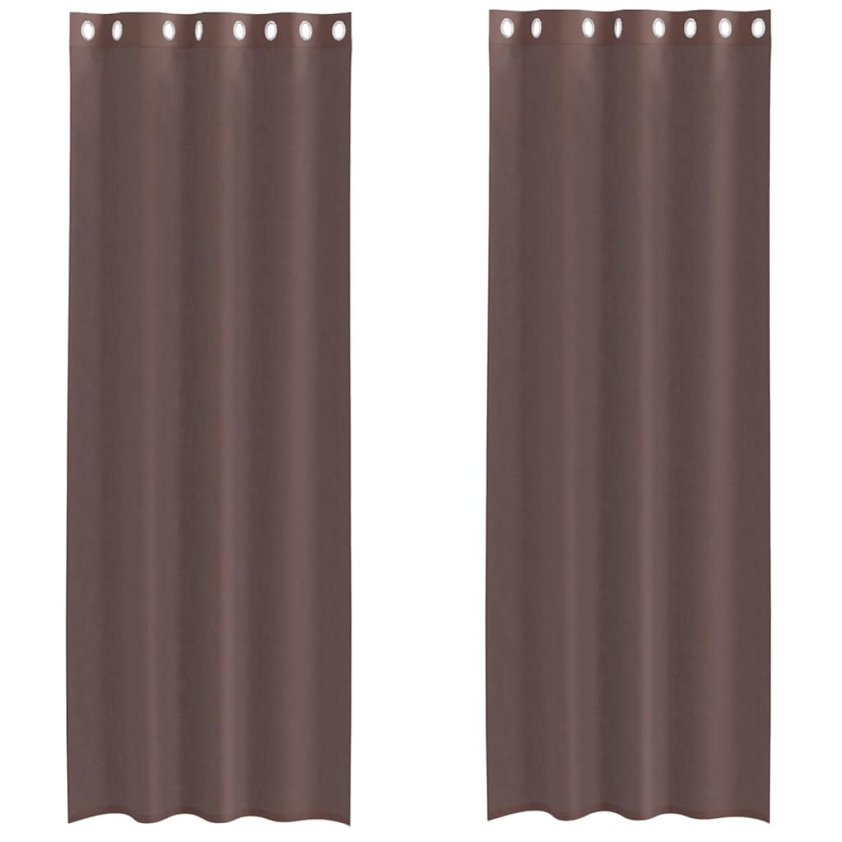 vidaXL Κουρτίνες Voile με ροδέλες 2 τεμάχια Καφέ 140x300 εκ.