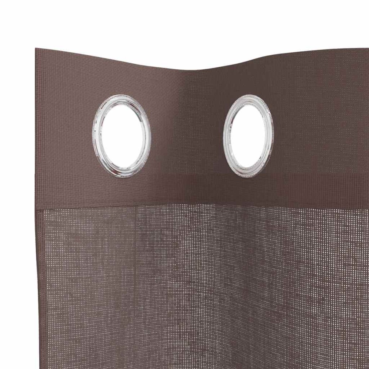 vidaXL Κουρτίνες Voile με ροδέλες 2 τεμάχια Καφέ 140x300 εκ.