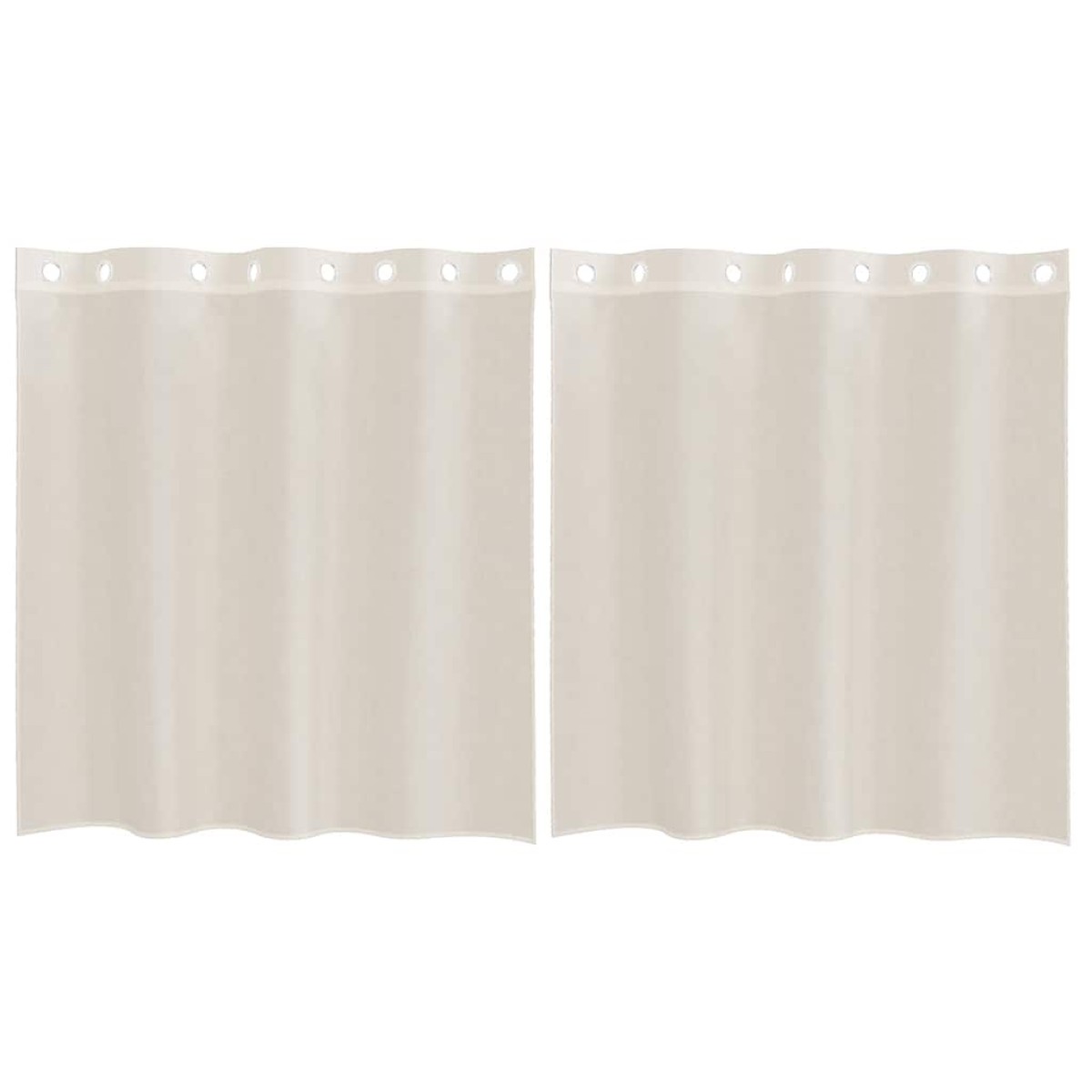 vidaXL Κουρτίνες Voile με ροδέλες 2 τεμάχια Κρεμ 140x140 εκ.