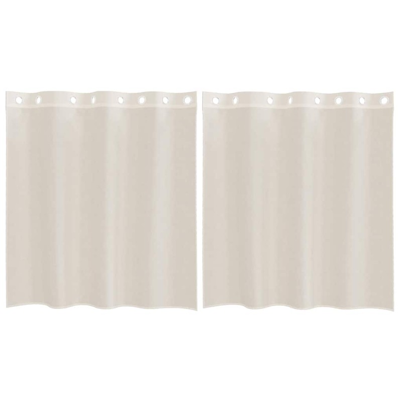 vidaXL Κουρτίνες Voile με ροδέλες 2 τεμάχια Κρεμ 140x140 εκ.