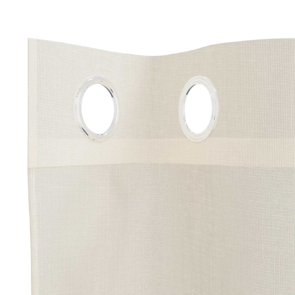 vidaXL Κουρτίνες Voile με ροδέλες 2 τεμάχια Κρεμ 140x140 εκ.