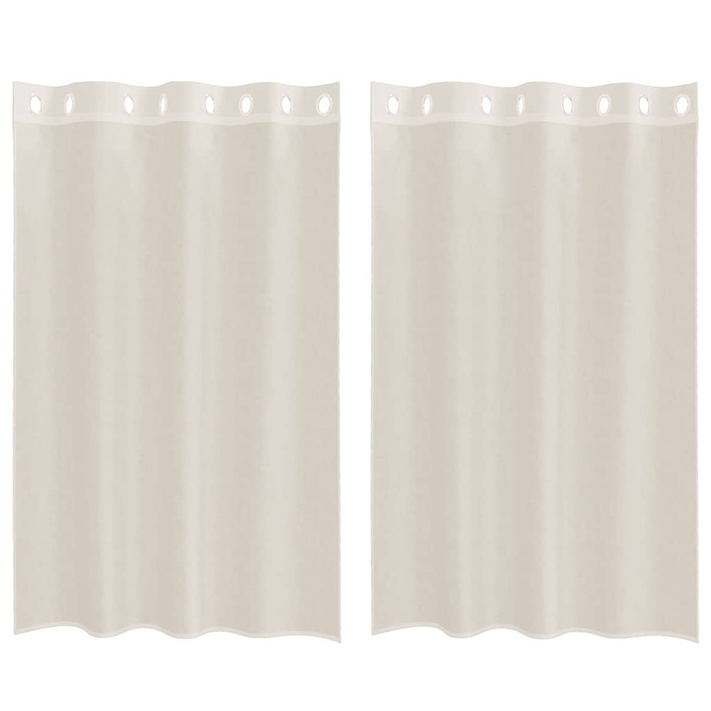 vidaXL Κουρτίνες Voile με ροδέλες 2 τεμάχια Κρεμ 140x175 εκ.